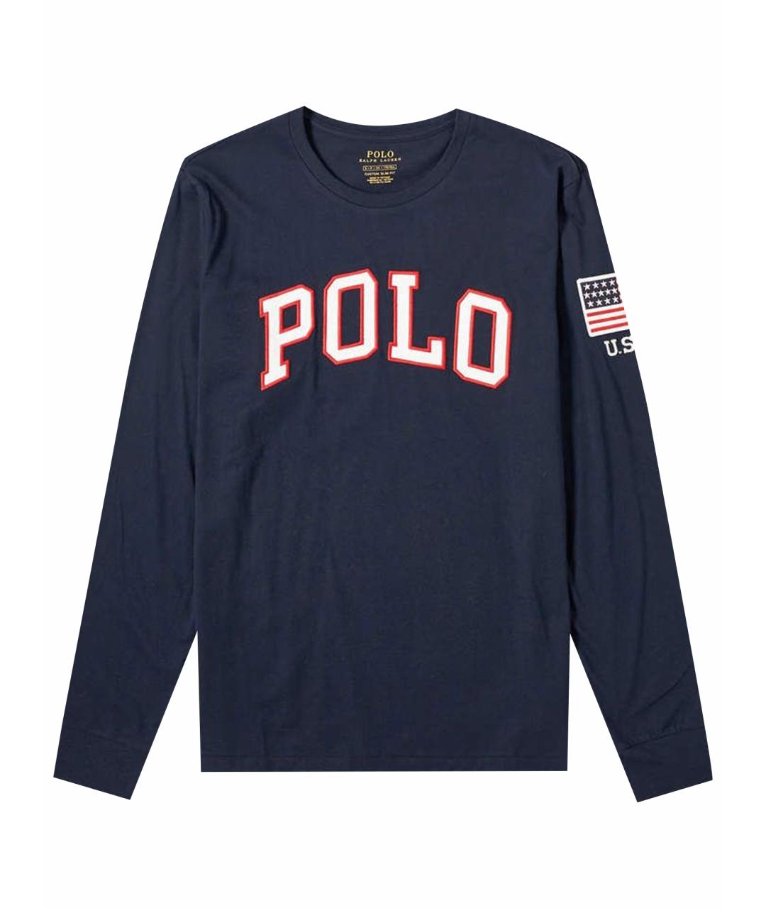 POLO RALPH LAUREN Темно-синяя хлопковая детская футболка, фото 1