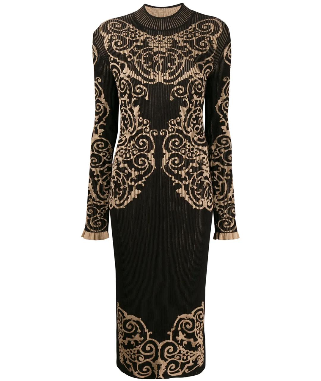 FENDI Коричневое вискозное повседневное платье, фото 1