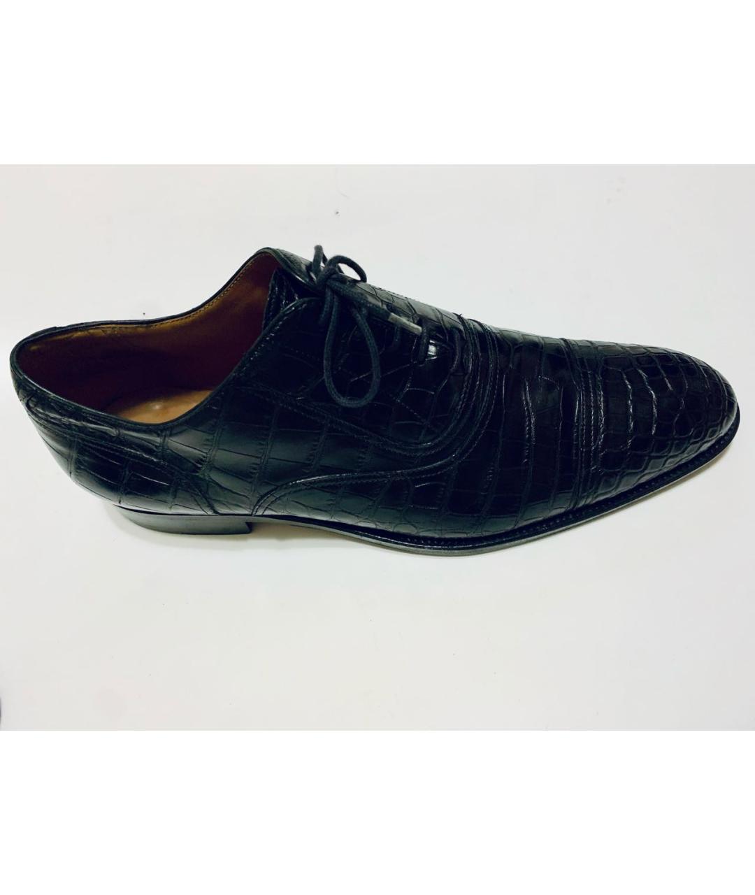 HERMES Черные низкие ботинки из экзотической кожи, фото 6