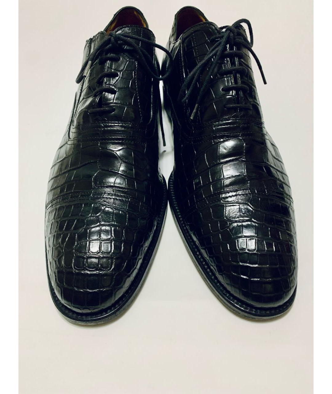 HERMES Черные низкие ботинки из экзотической кожи, фото 2