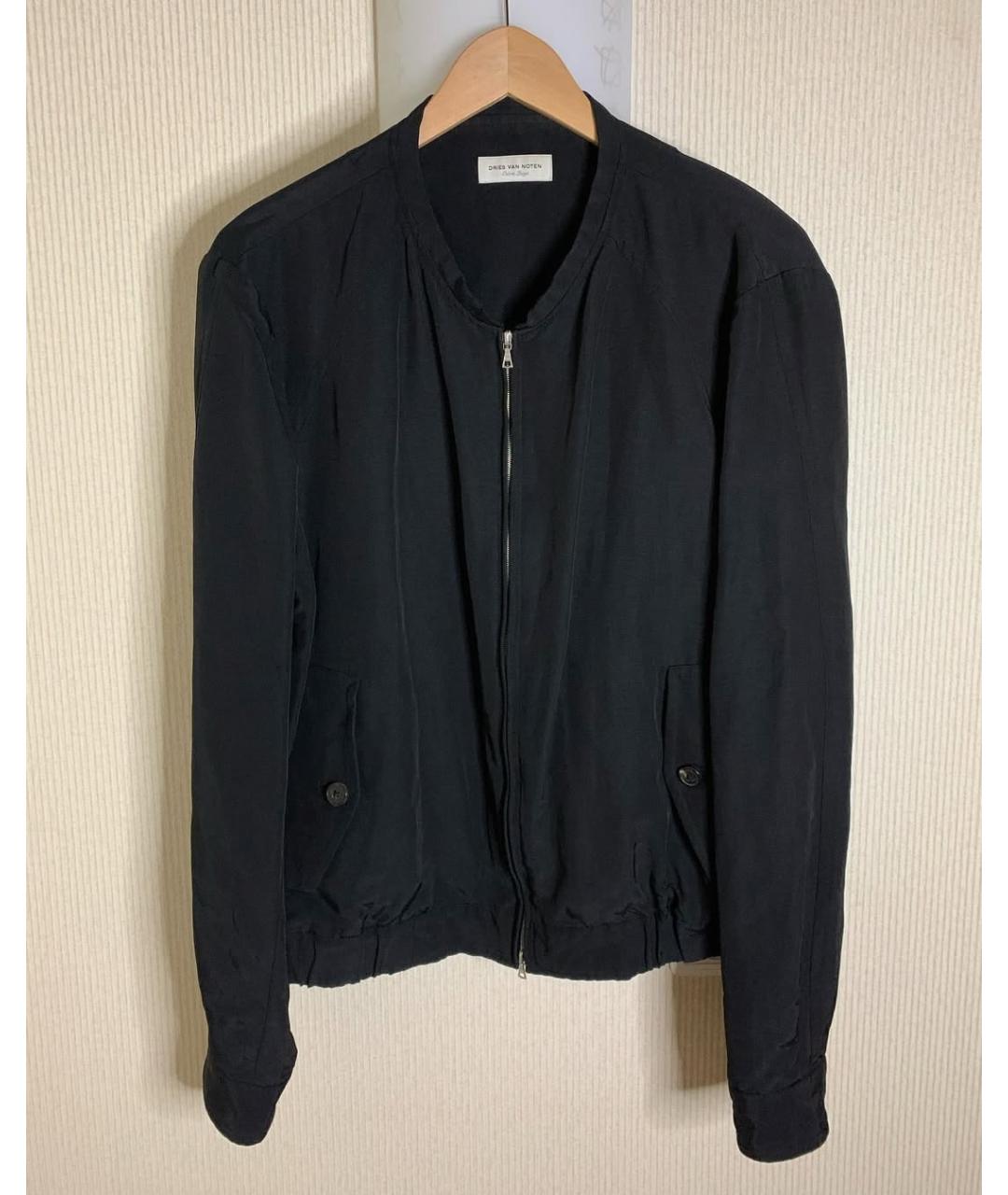 DRIES VAN NOTEN Черная хлопковая куртка, фото 4