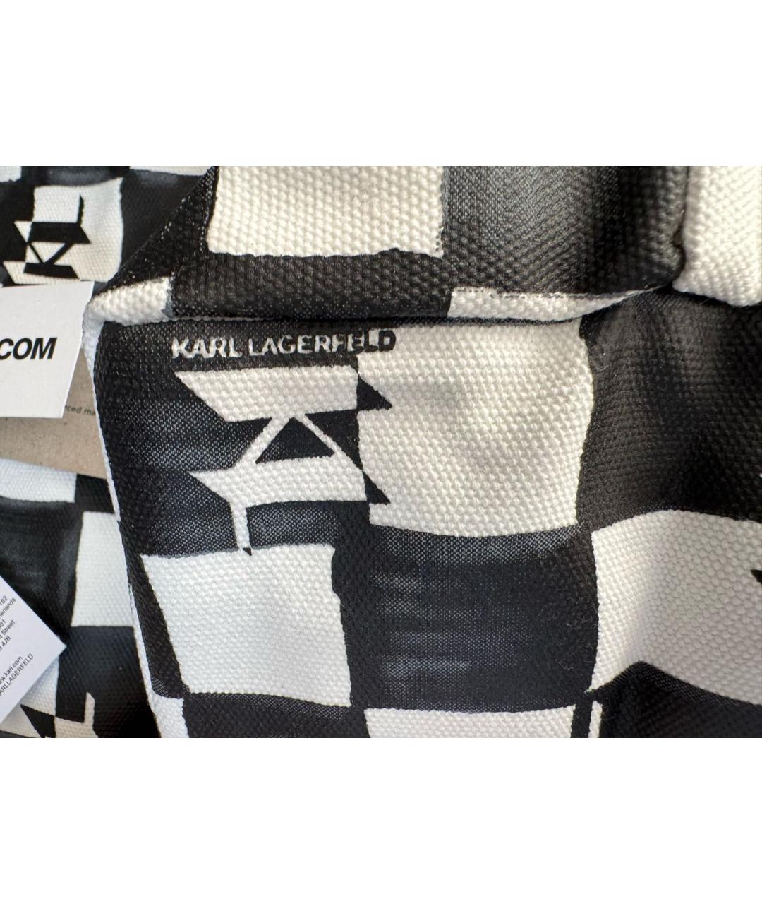 KARL LAGERFELD Черная хлопковая сумка тоут, фото 8