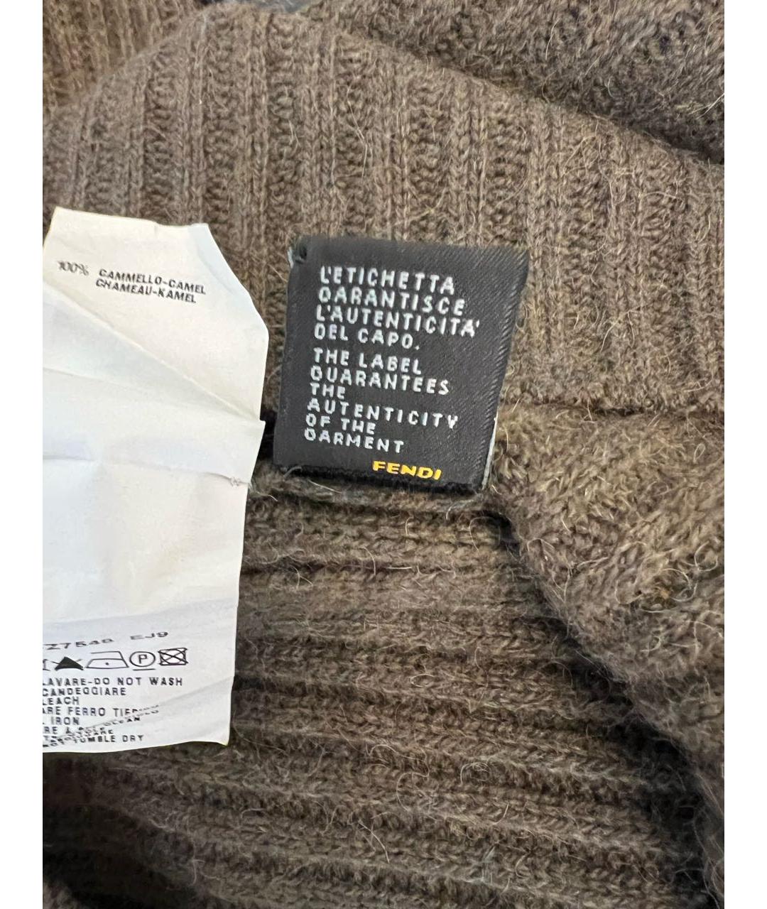 FENDI Зеленые шерстяное повседневное платье, фото 4