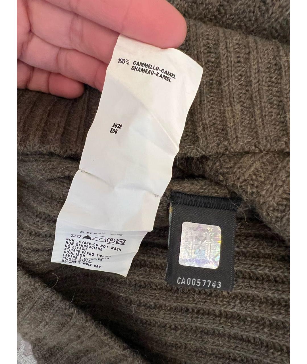 FENDI Зеленые шерстяное повседневное платье, фото 5