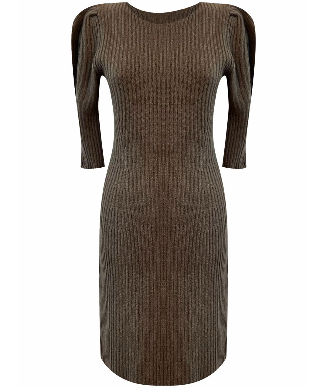 FENDI Зеленые шерстяное повседневное платье, фото 1