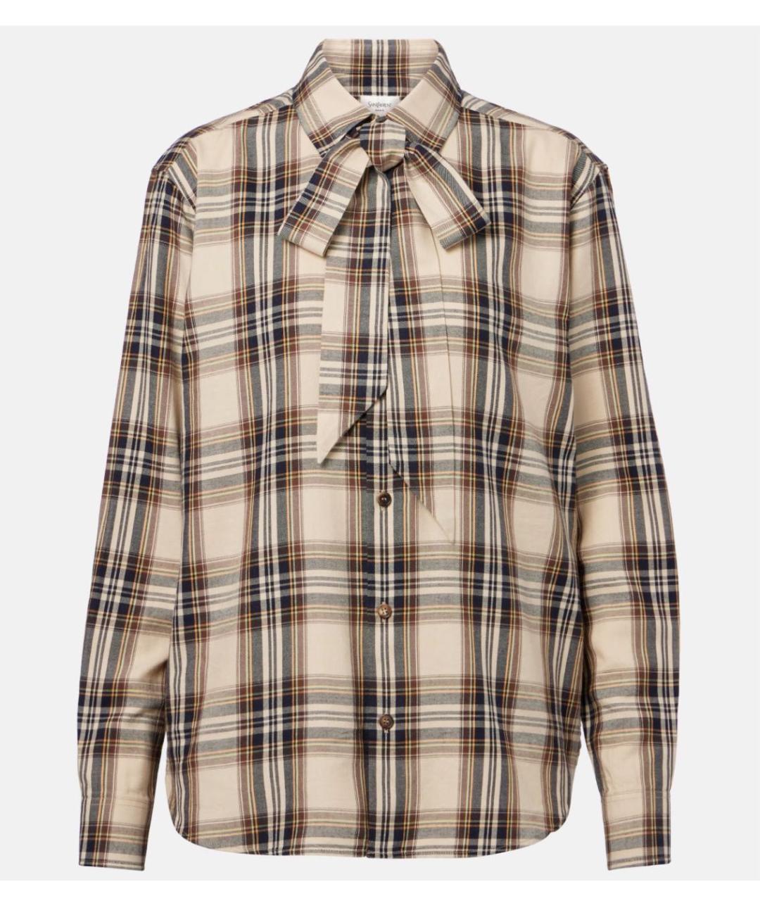 SAINT LAURENT Бежевая хлопковая рубашка, фото 6