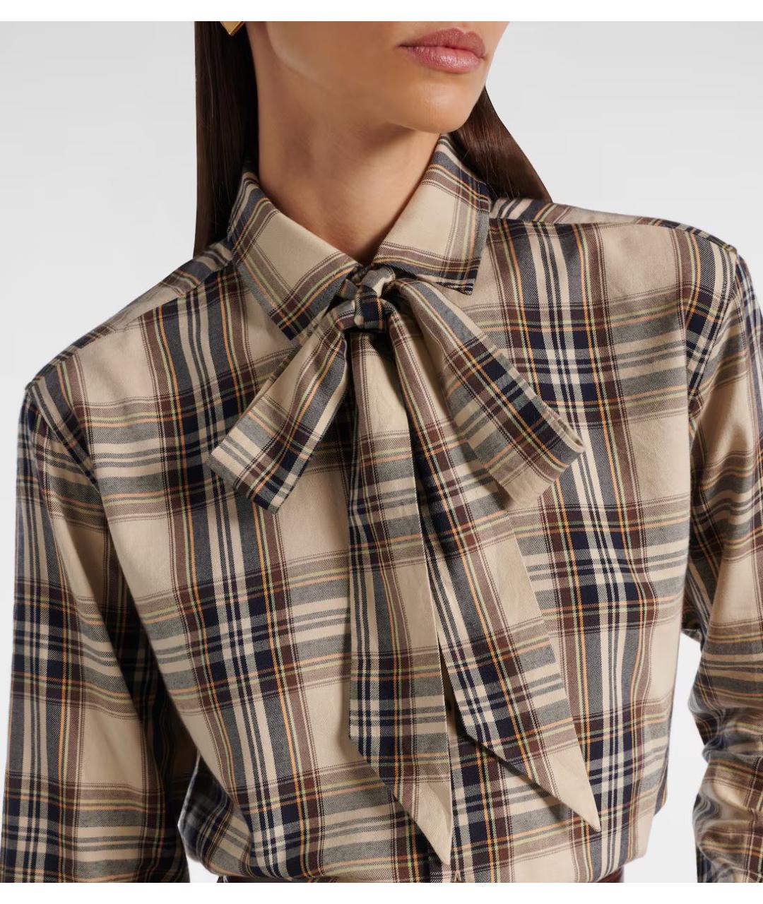 SAINT LAURENT Бежевая хлопковая рубашка, фото 2