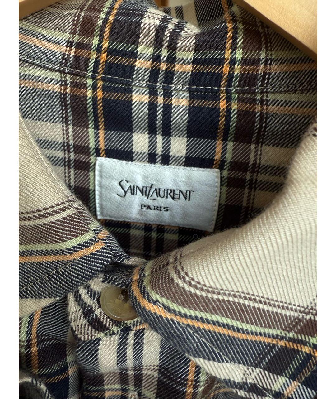 SAINT LAURENT Бежевая хлопковая рубашка, фото 3