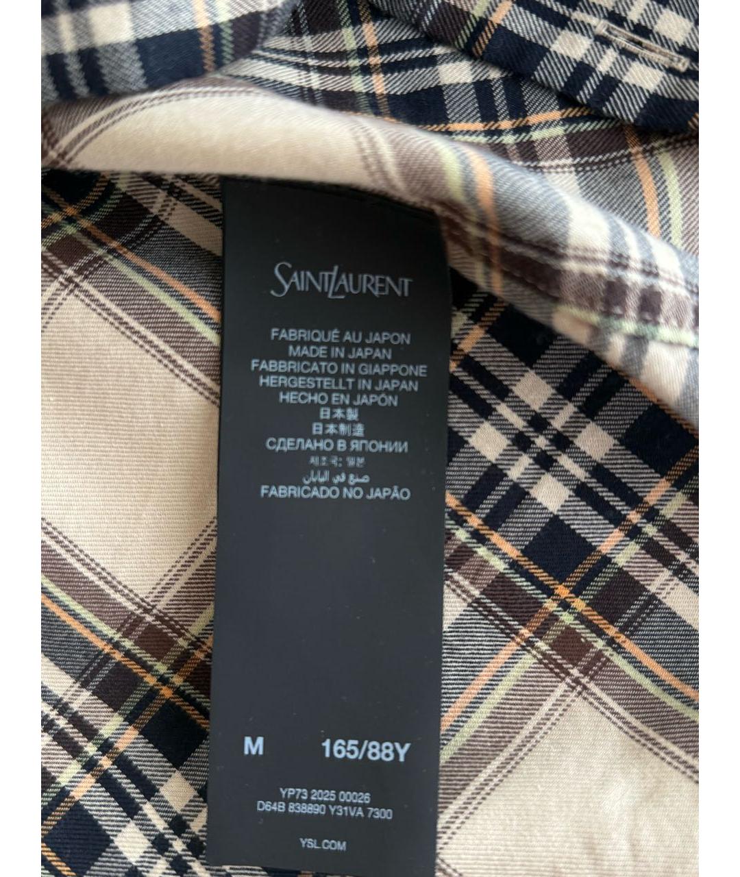 SAINT LAURENT Бежевая хлопковая рубашка, фото 4