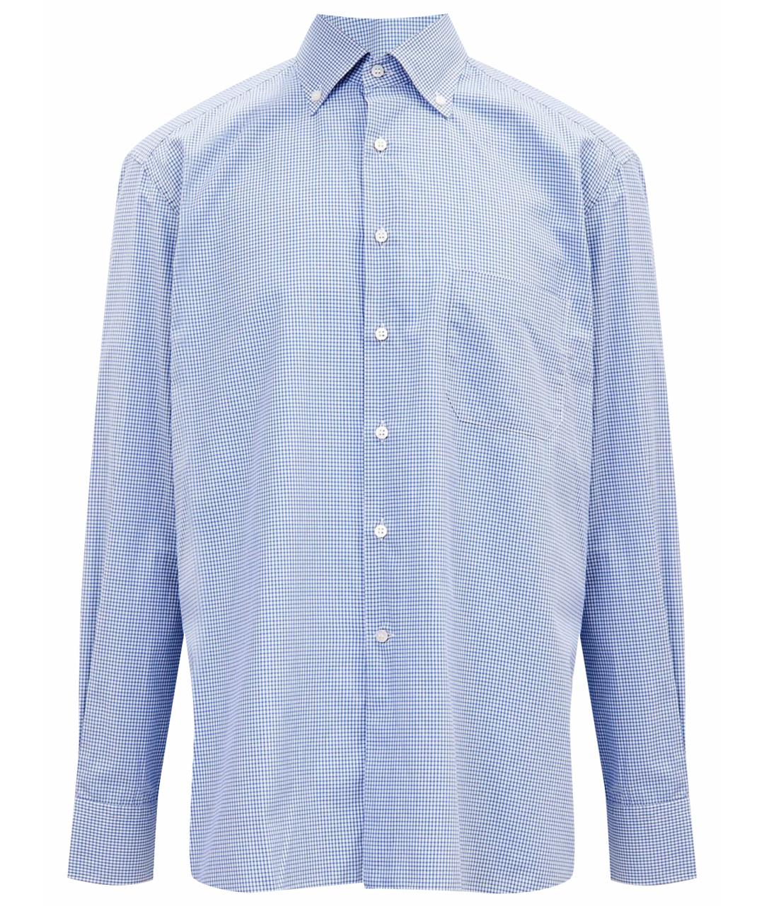 STEFANO RICCI Голубая хлопковая классическая рубашка, фото 1