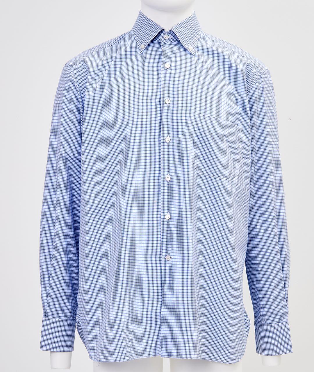STEFANO RICCI Голубая хлопковая классическая рубашка, фото 4