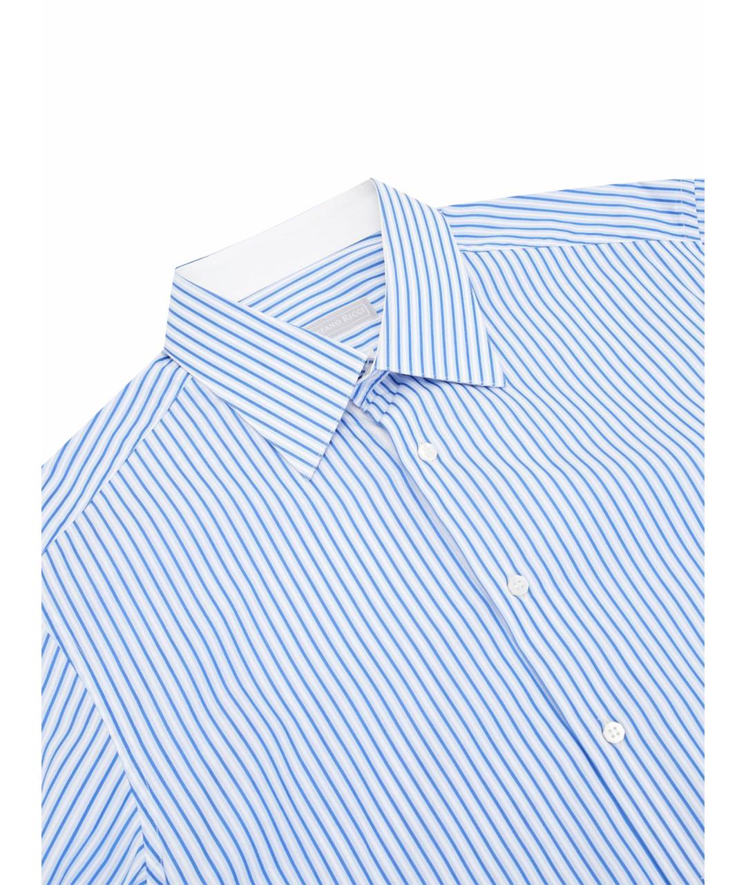 STEFANO RICCI Голубая хлопковая классическая рубашка, фото 5