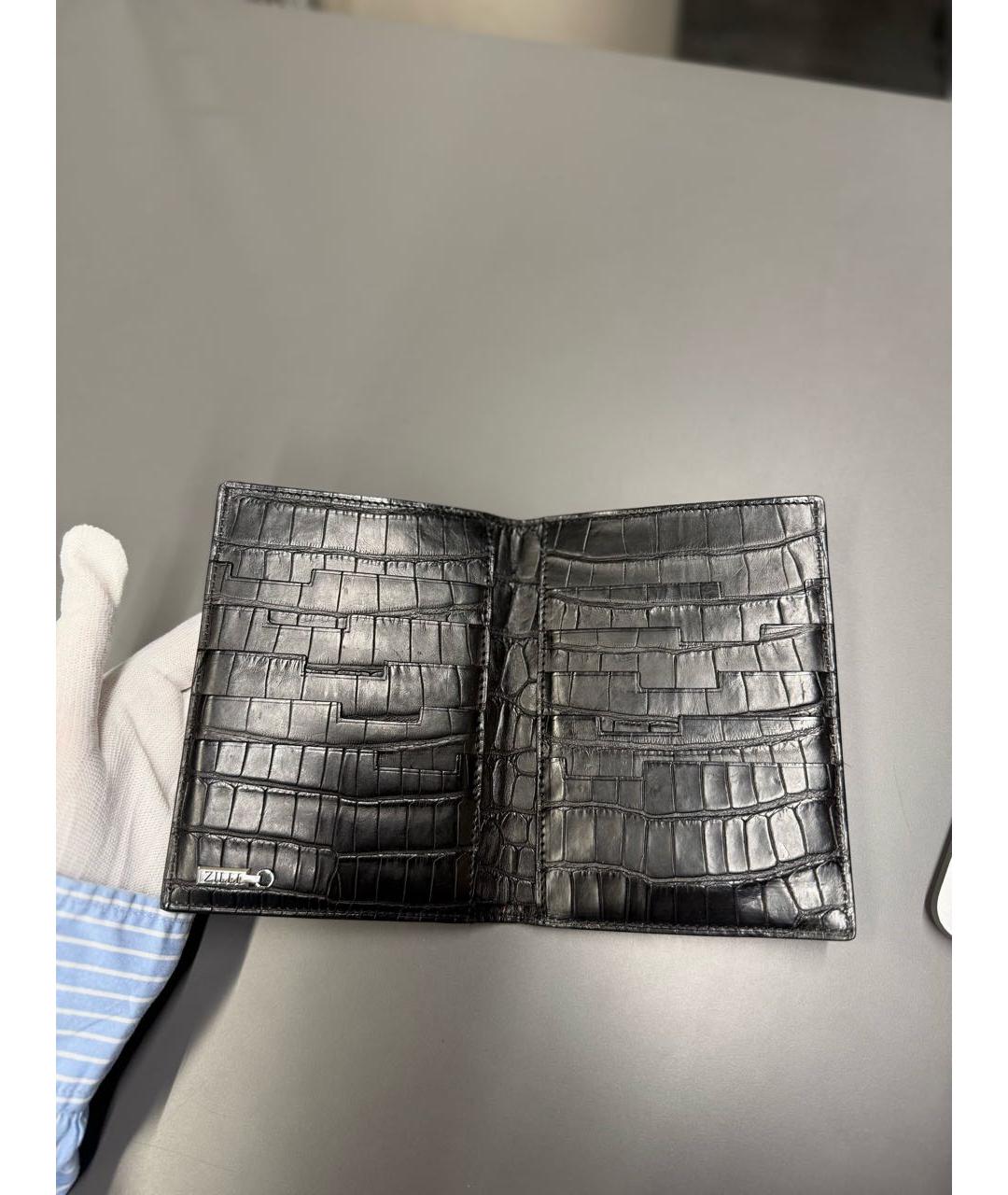 ZILLI Черный кошелек из экзотической кожи, фото 2