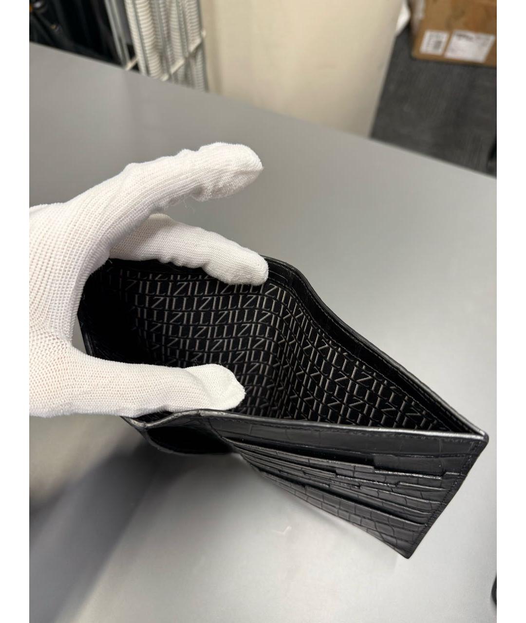 ZILLI Черный кошелек из экзотической кожи, фото 3