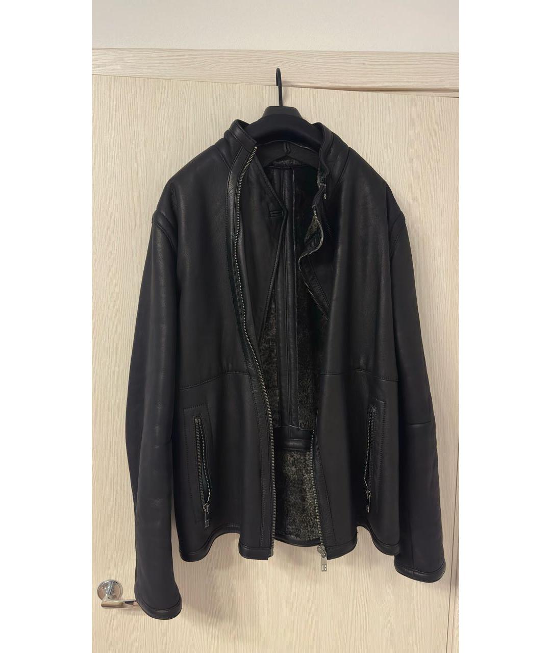 BIKKEMBERGS Черная кожаная дубленка/шуба, фото 9