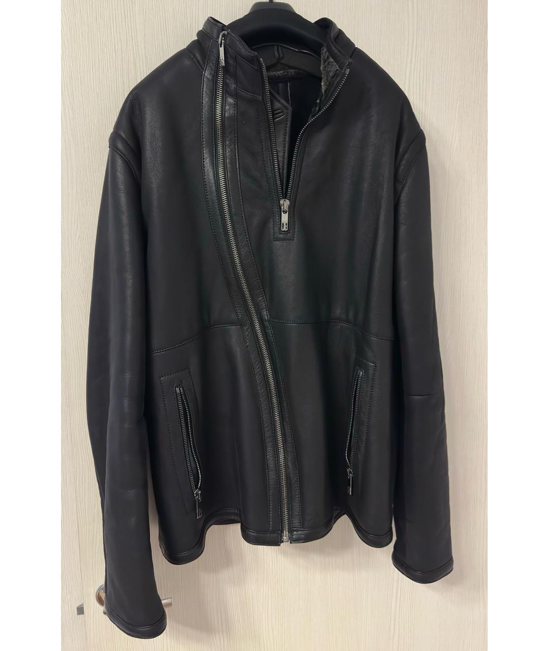 BIKKEMBERGS Черная кожаная дубленка/шуба, фото 3