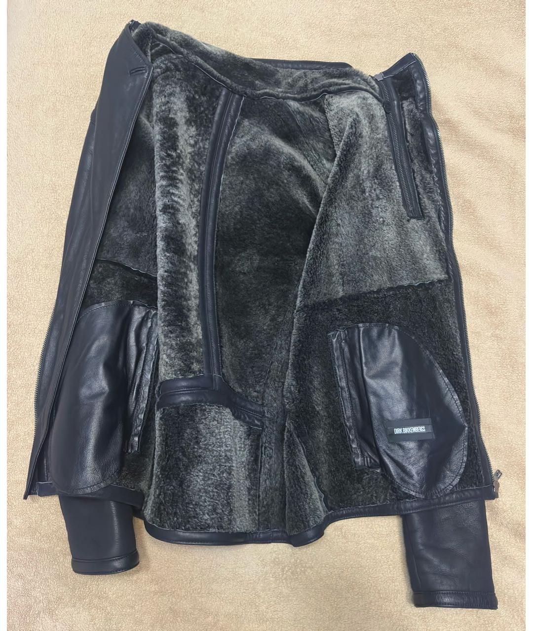 BIKKEMBERGS Черная кожаная дубленка/шуба, фото 6