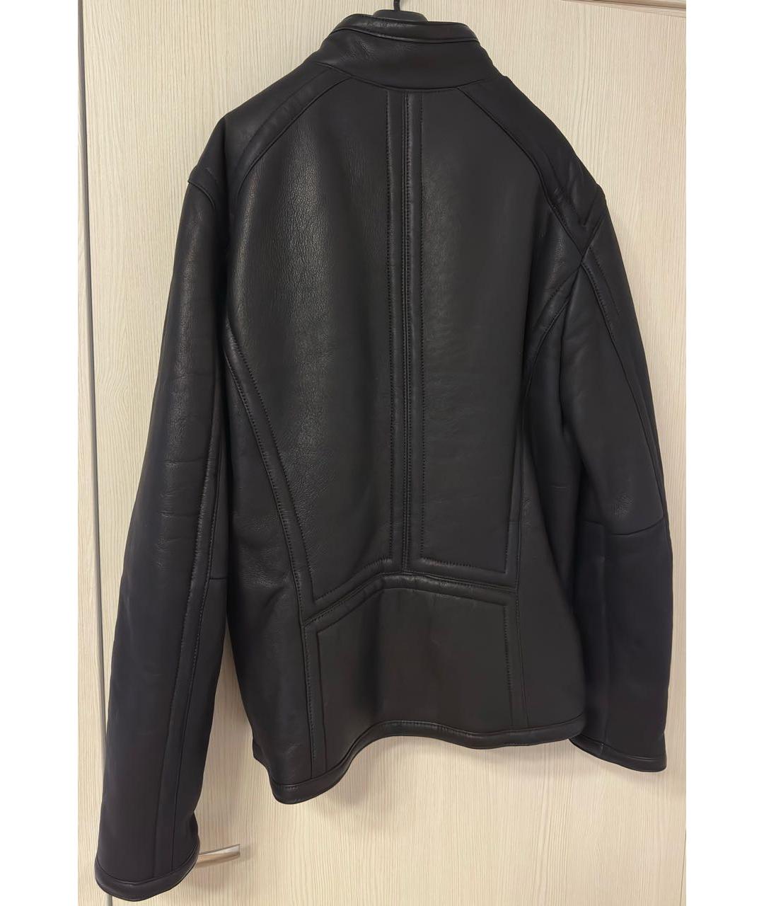 BIKKEMBERGS Черная кожаная дубленка/шуба, фото 2