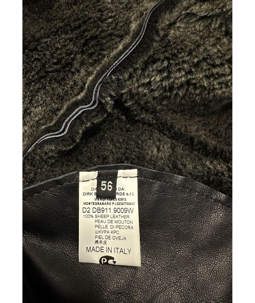 BIKKEMBERGS Черная кожаная дубленка/шуба, фото 7