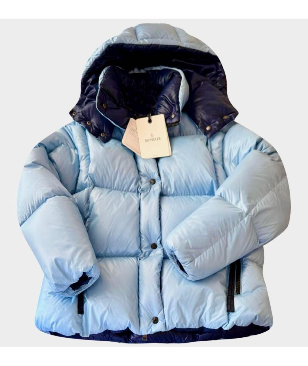 MONCLER Голубой пуховик, фото 9