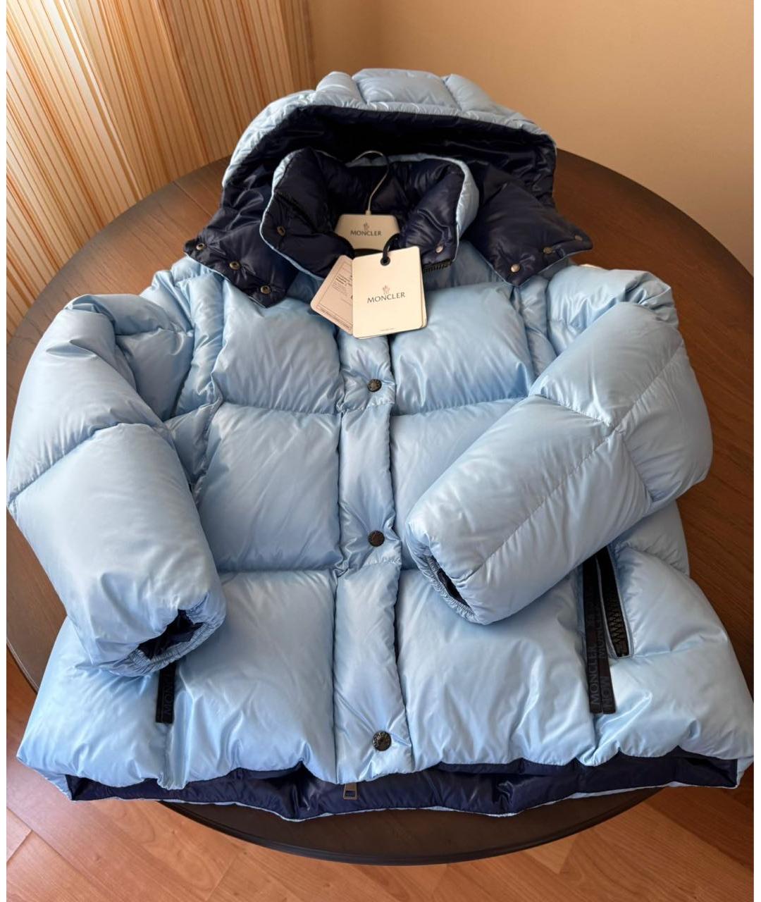 MONCLER Голубой пуховик, фото 8