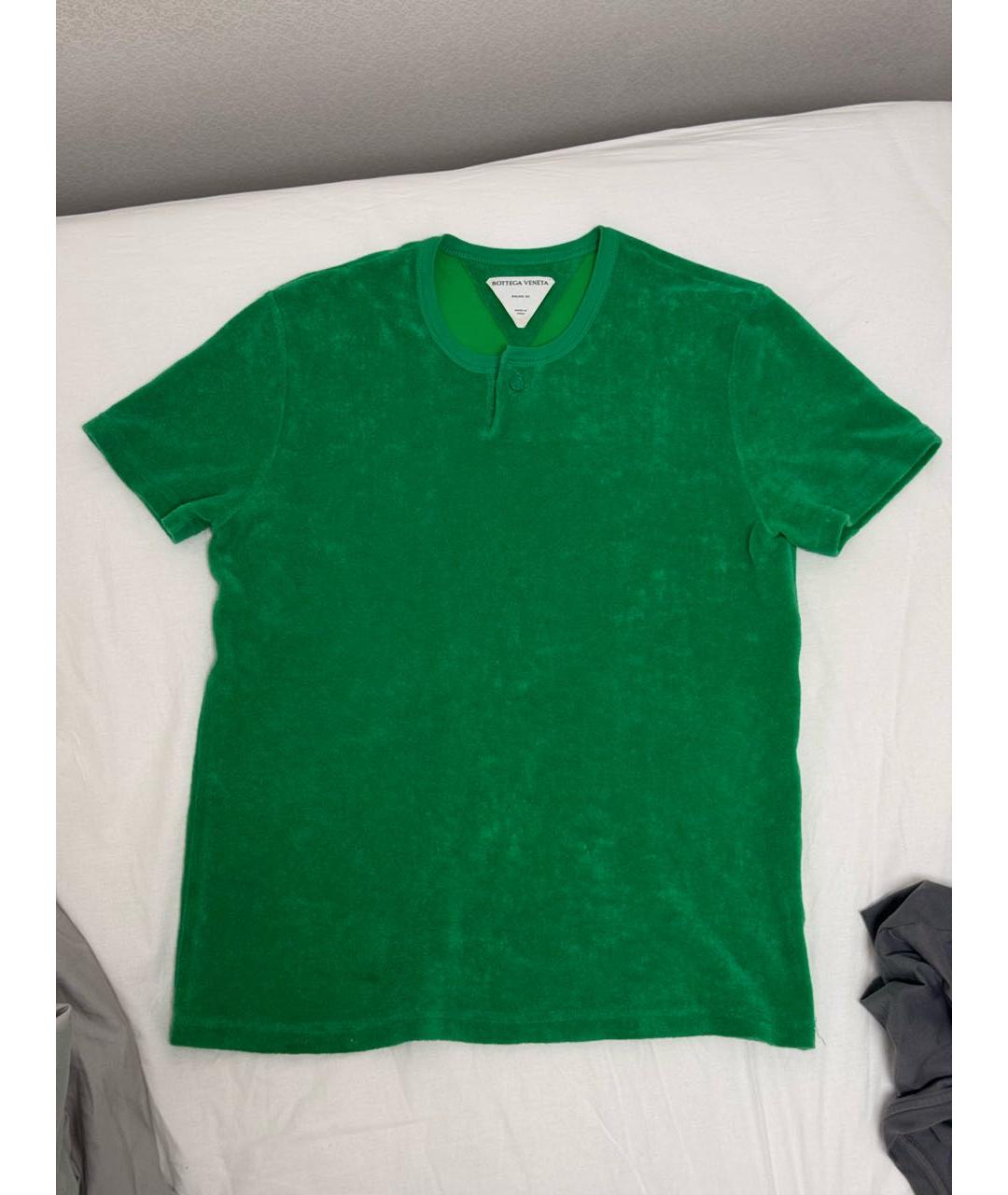 BOTTEGA VENETA Зеленая хлопковая футболка, фото 8