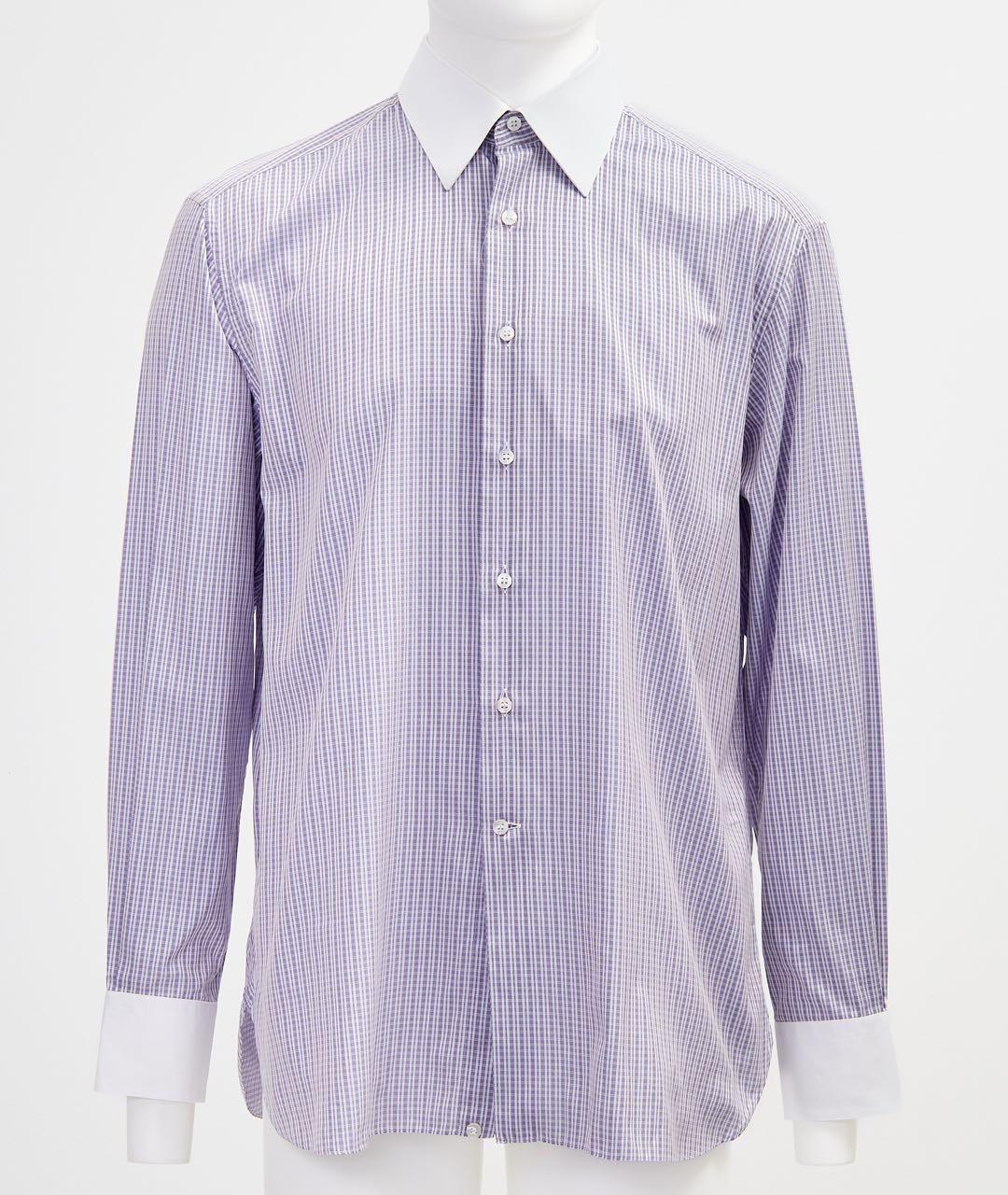 STEFANO RICCI Фиолетовая хлопковая классическая рубашка, фото 4