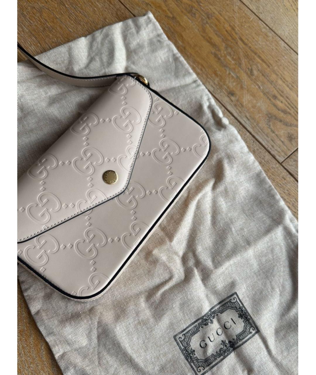 GUCCI Бежевая кожаная сумка через плечо, фото 4