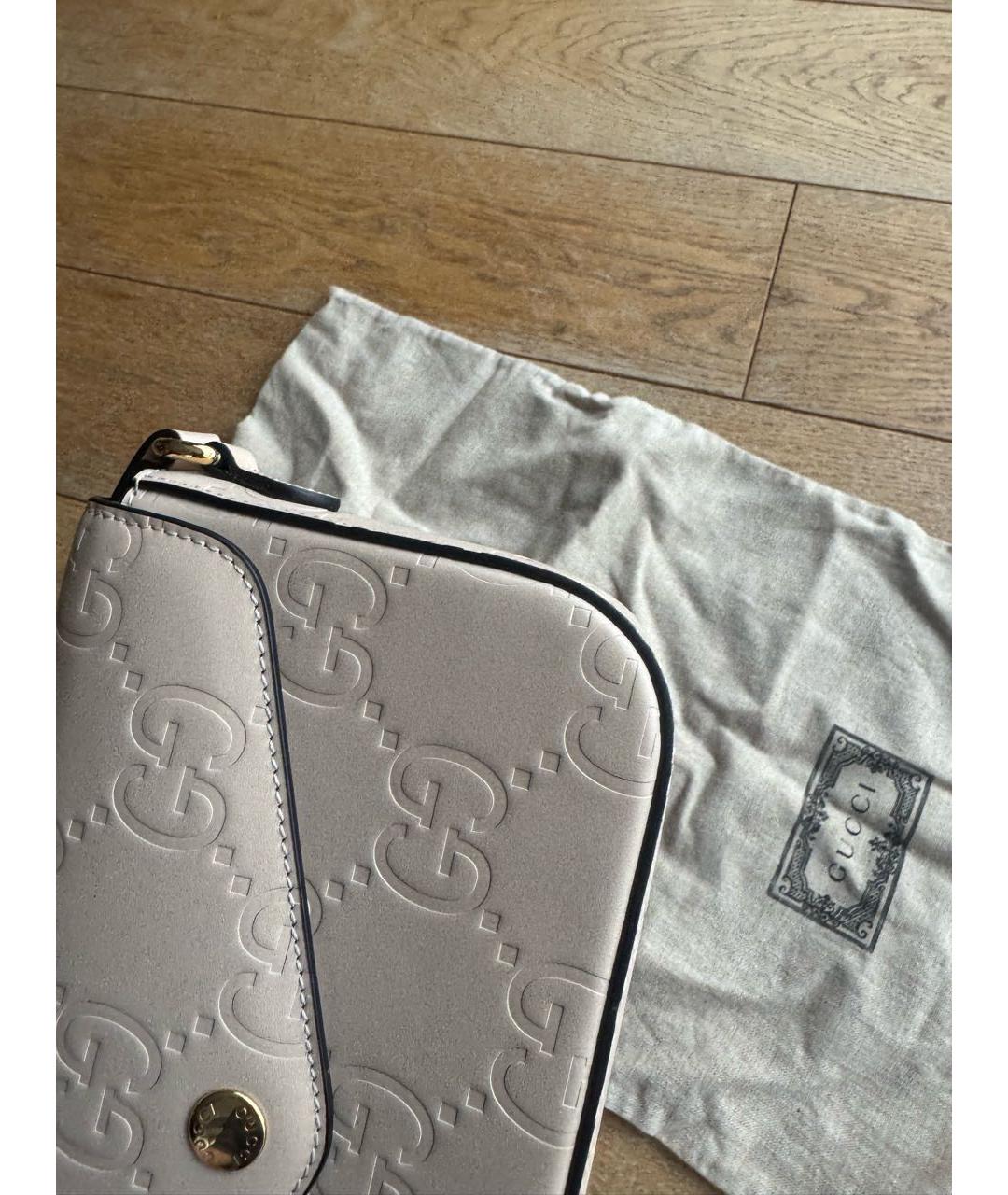 GUCCI Бежевая кожаная сумка через плечо, фото 2