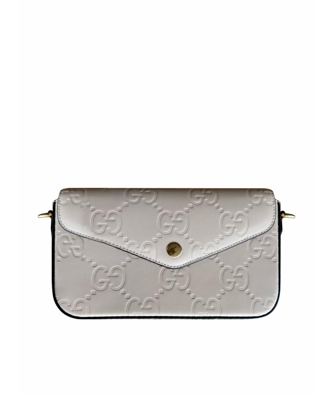 GUCCI Бежевая кожаная сумка через плечо, фото 1