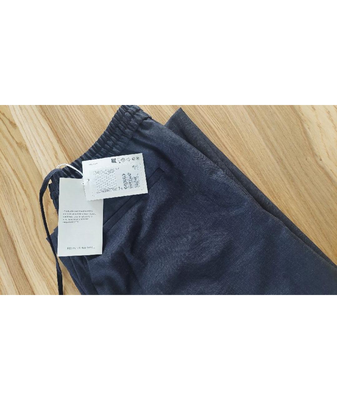 COS Темно-синие шерстяные прямые брюки, фото 2