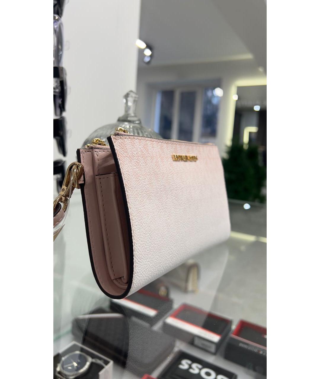 MICHAEL KORS Розовый кожаный кошелек, фото 2