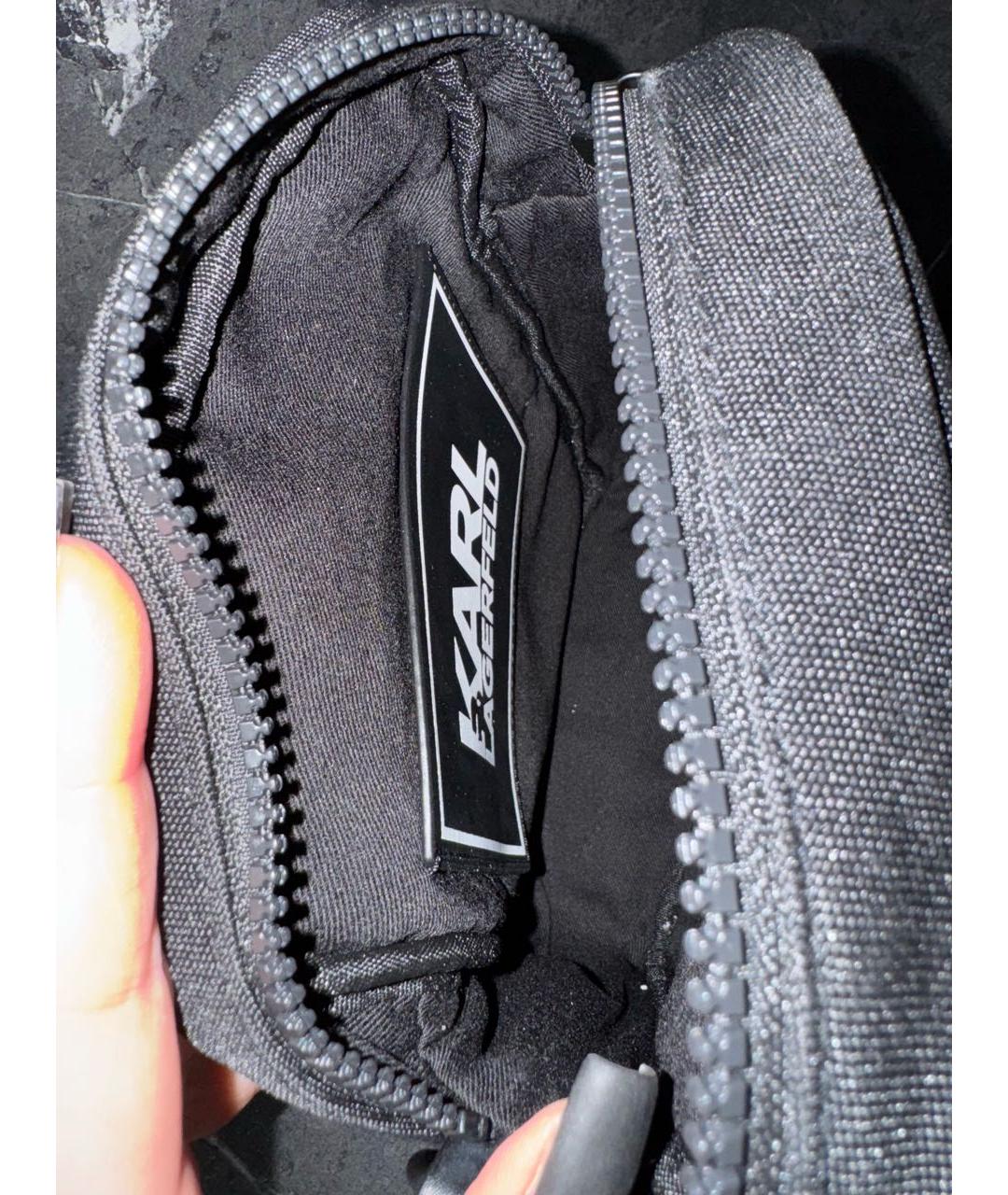 KARL LAGERFELD Черная синтетическая сумка на плечо, фото 4