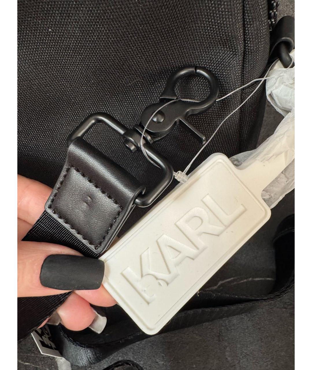 KARL LAGERFELD Черная синтетическая сумка на плечо, фото 8