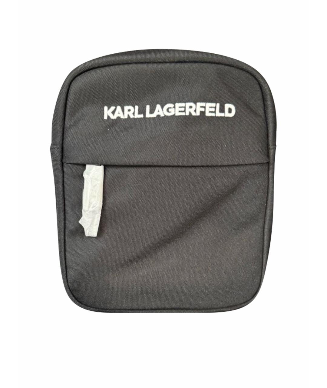 KARL LAGERFELD Черная синтетическая сумка на плечо, фото 1