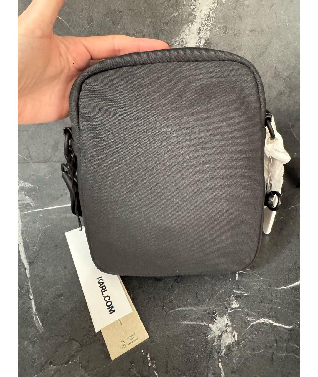 KARL LAGERFELD Черная синтетическая сумка на плечо, фото 3