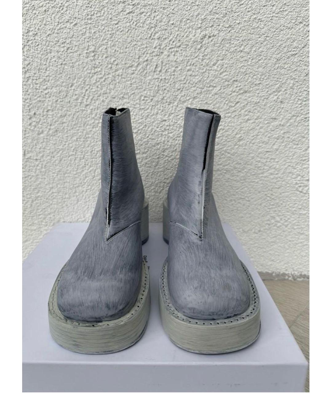 MAISON MARGIELA Серые кожаные ботильоны, фото 4