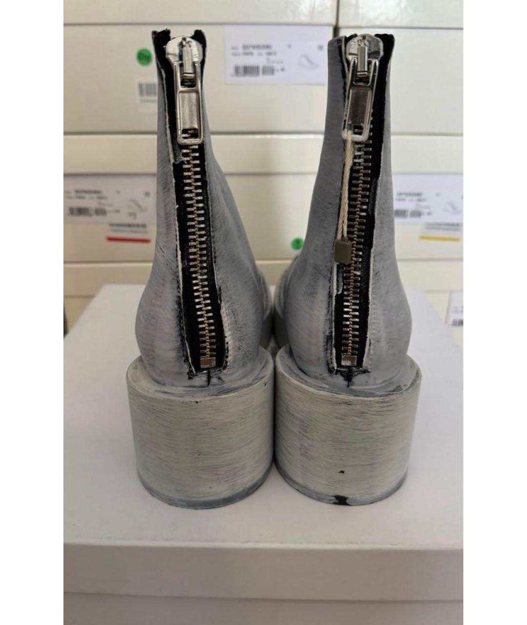 MAISON MARGIELA Серые кожаные ботильоны, фото 3