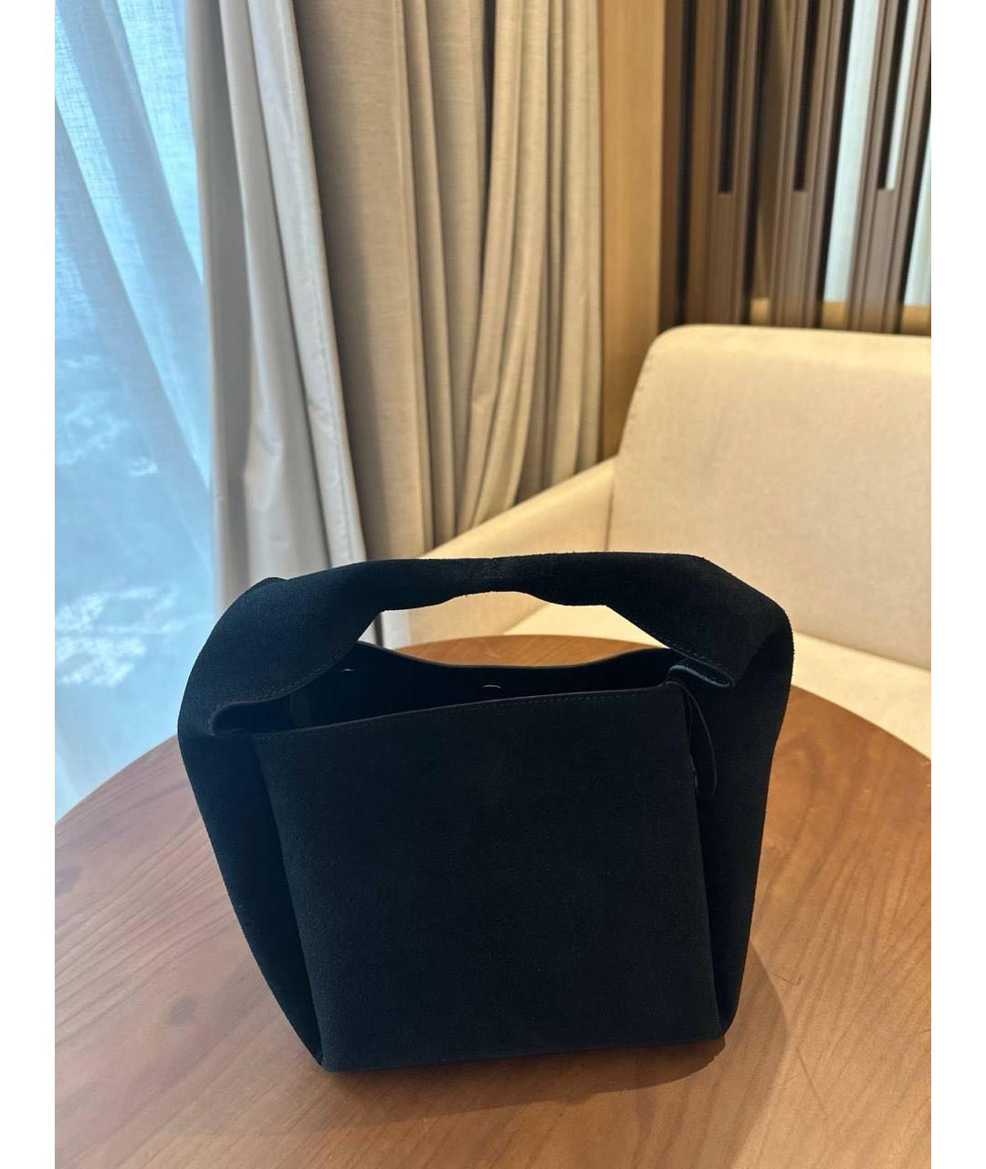 TOTEME Черная замшевая сумка через плечо, фото 7