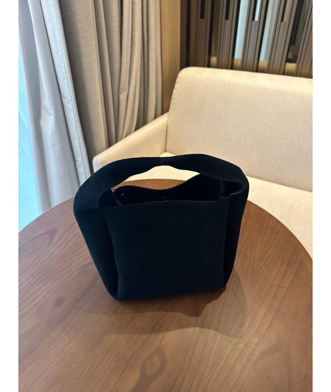 TOTEME Черная замшевая сумка через плечо, фото 6