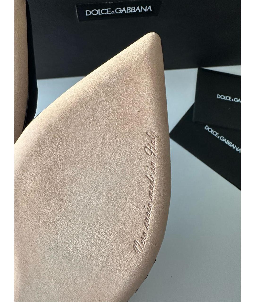 DOLCE&GABBANA Темно-синие текстильные балетки, фото 4