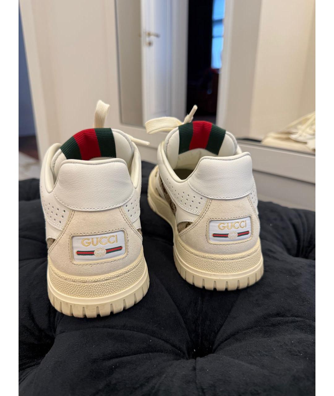 GUCCI Бежевые кожаные кеды, фото 2