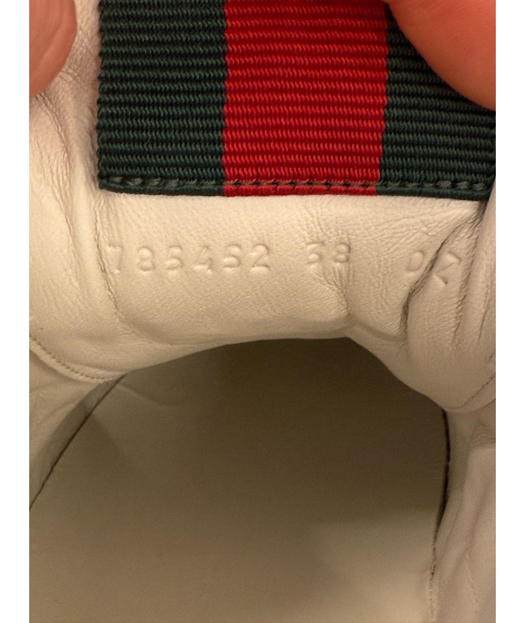 GUCCI Бежевые кожаные кеды, фото 5