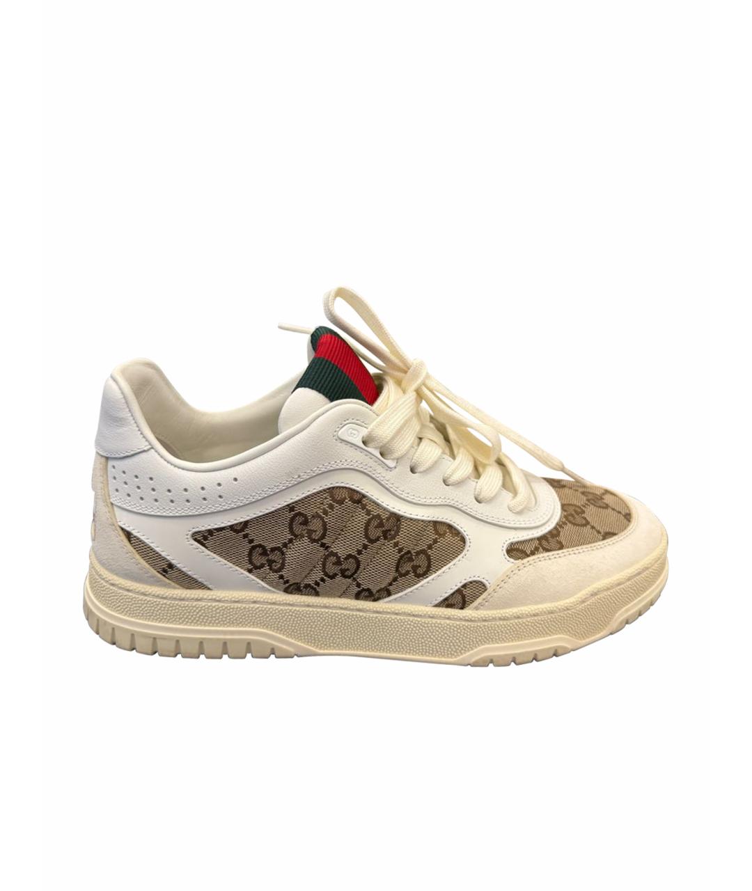 GUCCI Бежевые кожаные кеды, фото 1