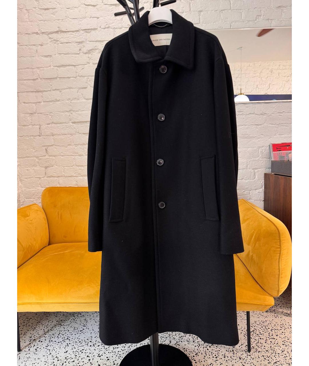 DRIES VAN NOTEN Черное шерстяное пальто, фото 7