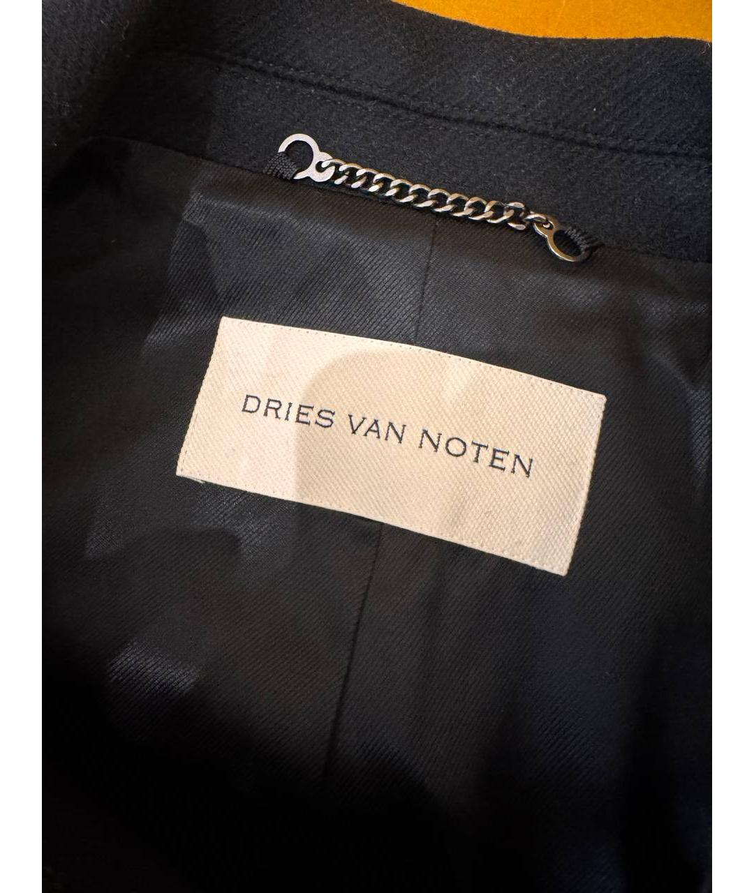 DRIES VAN NOTEN Черное шерстяное пальто, фото 4