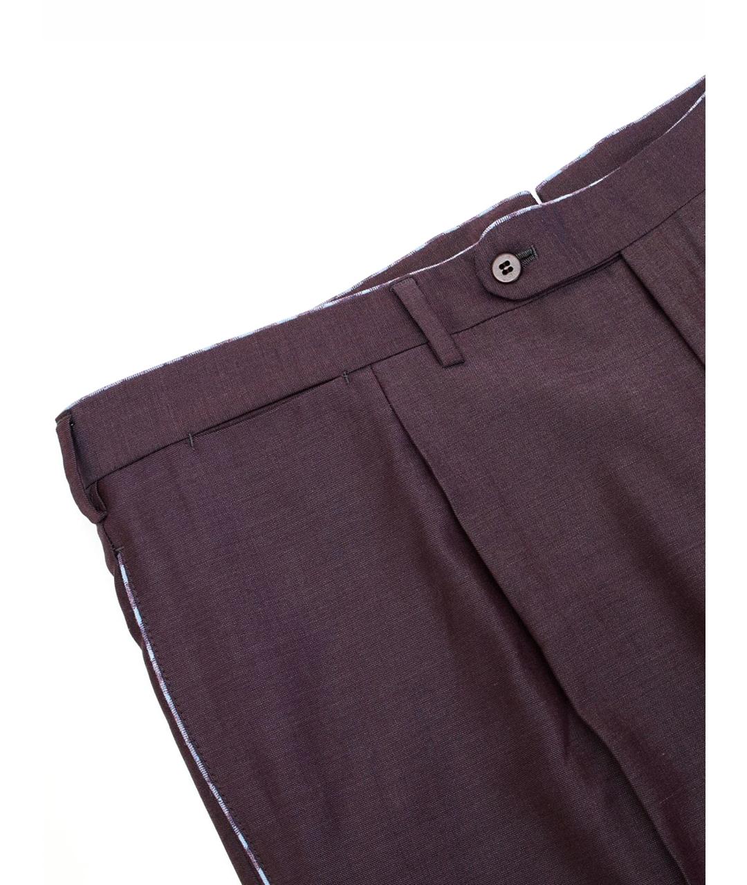 STEFANO RICCI Фиолетовые хлопковые прямые брюки, фото 5