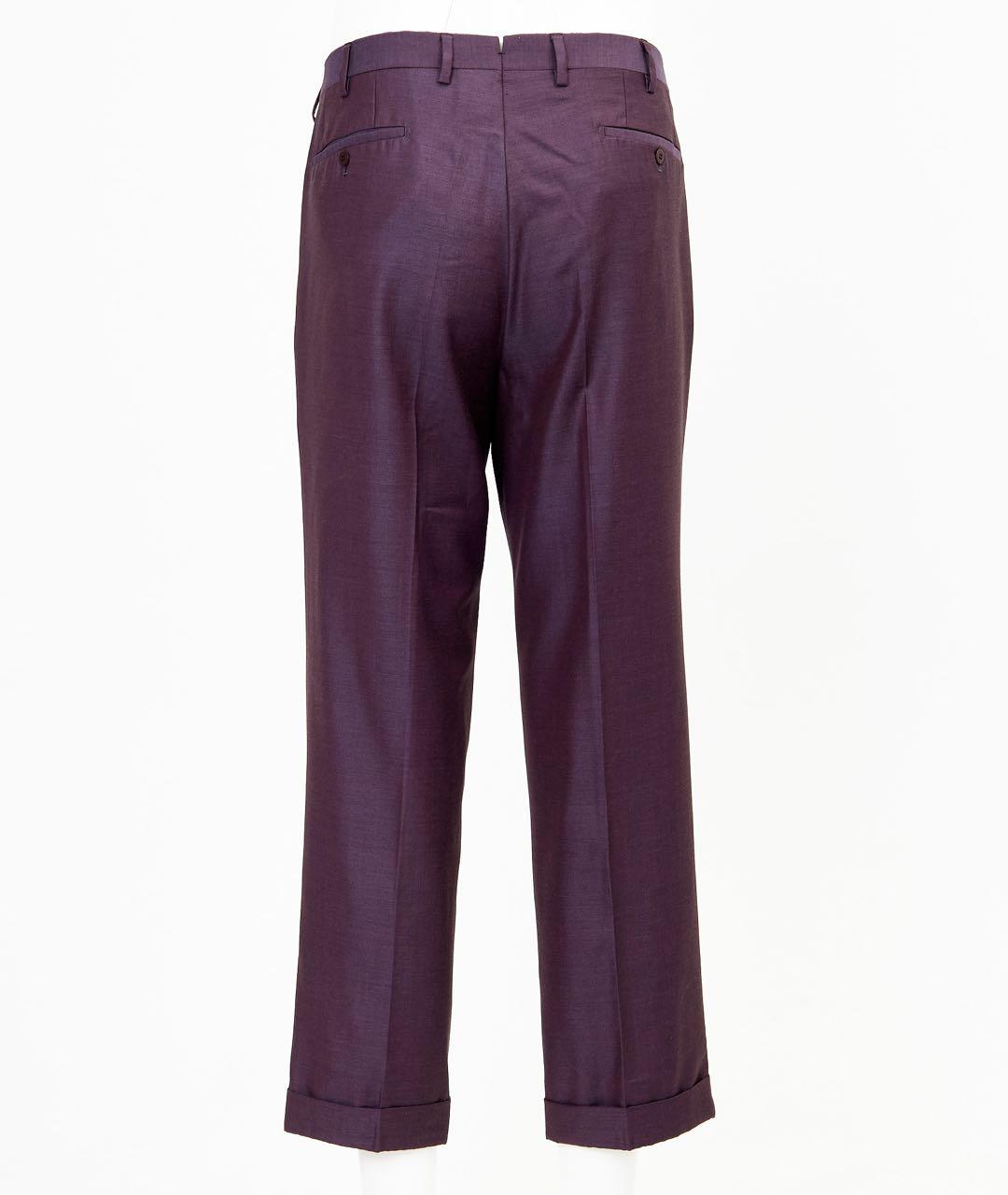 STEFANO RICCI Фиолетовые хлопковые прямые брюки, фото 2