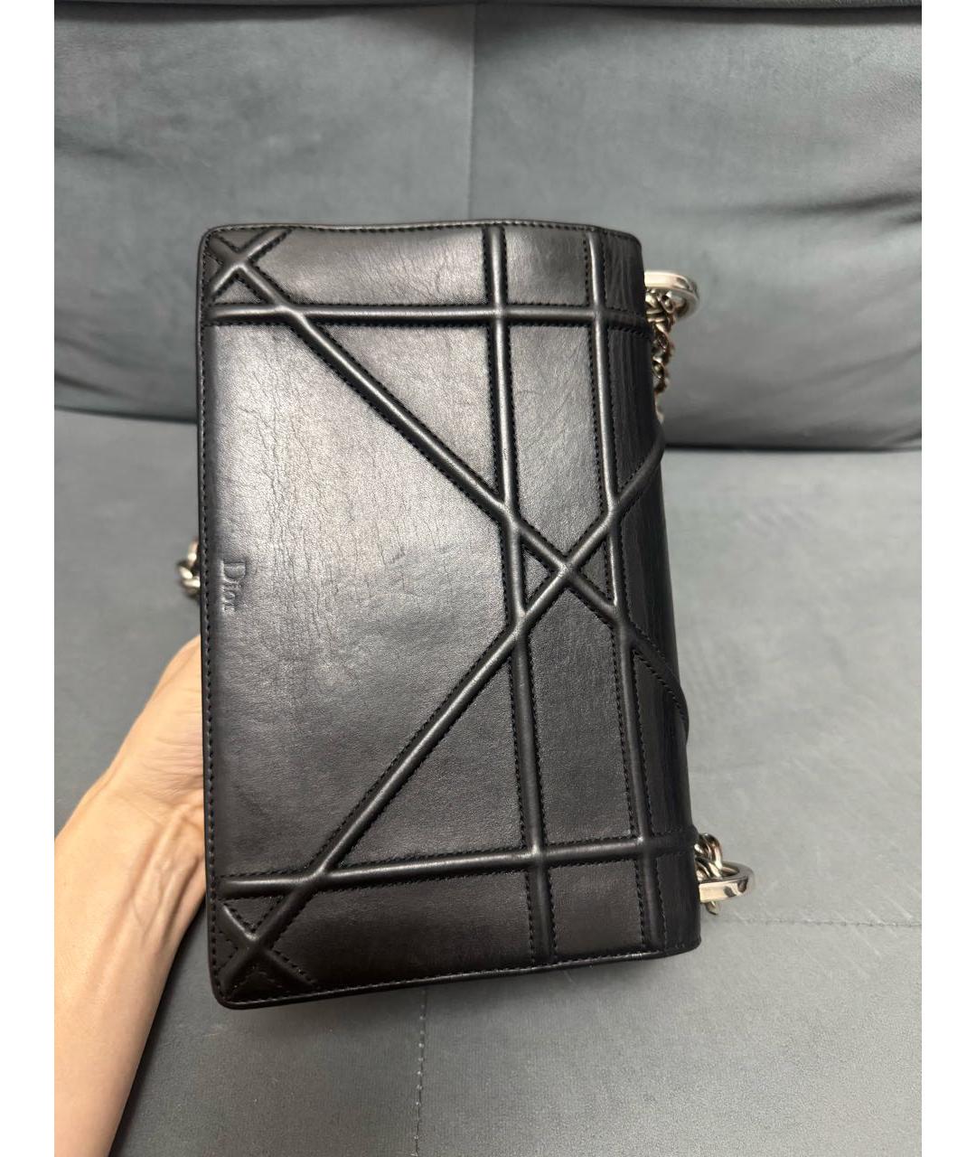 CHRISTIAN DIOR Черная кожаная сумка через плечо, фото 3