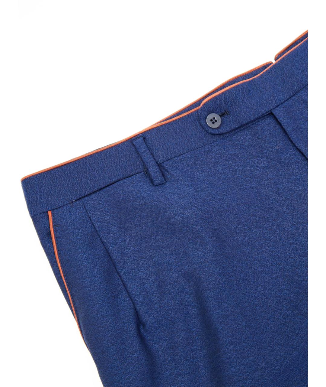 STEFANO RICCI Синие хлопковые классические брюки, фото 5